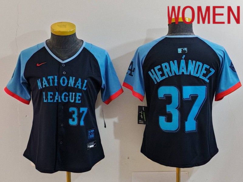 Women Los Angeles Dodgers #37 Hernandez Blue All star 2024 Nike MLB Jersey style 5->youth mlb jersey->Youth Jersey